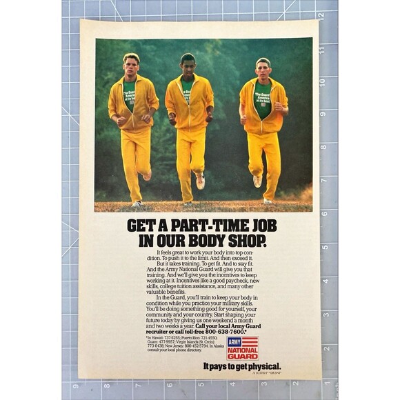 Army National Guard "Get a Part-Time Job in Our Body Shop" Print Ad 1983 - Picture 2 of 3